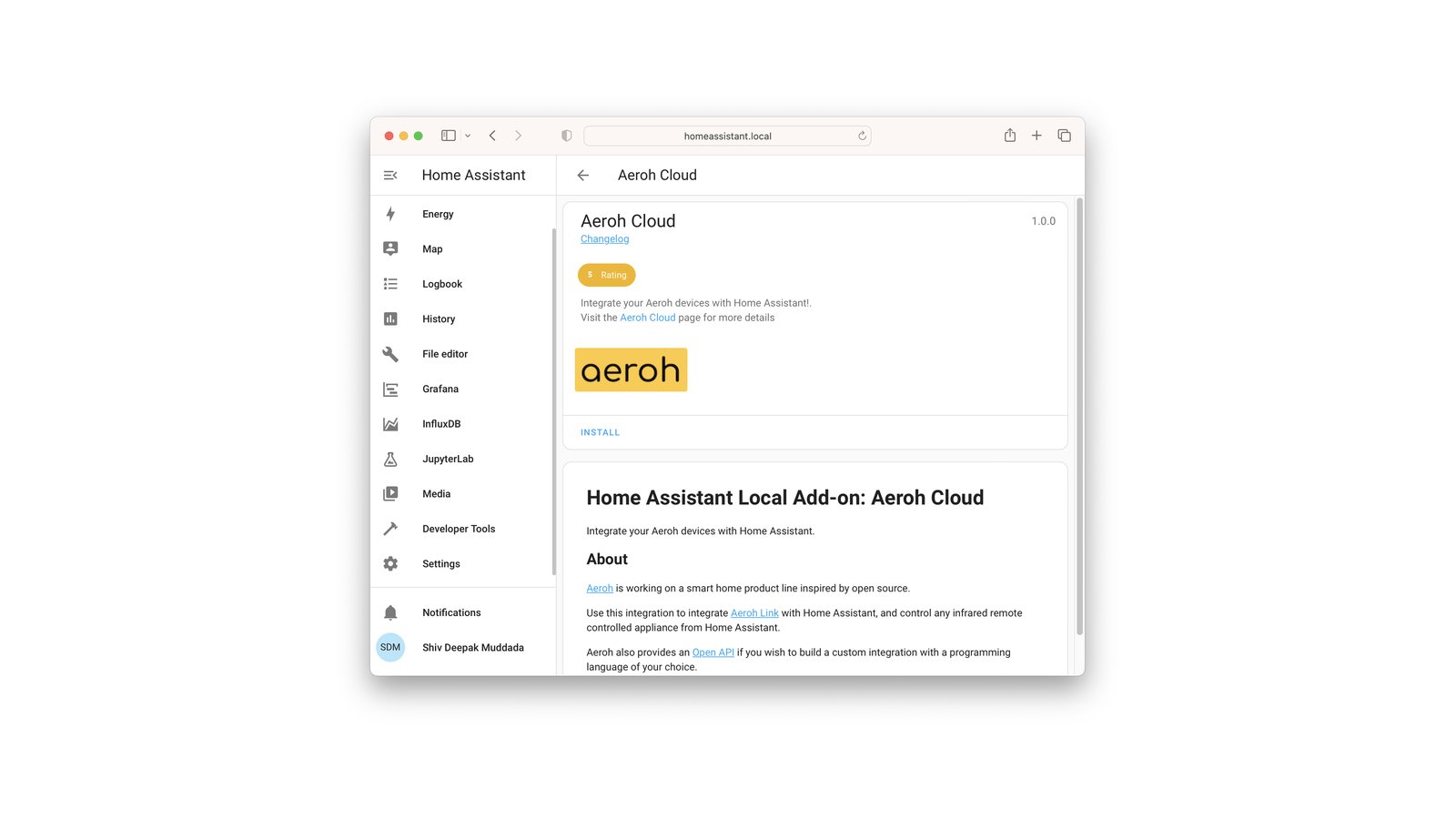 Aeroh Link + Home Assistant