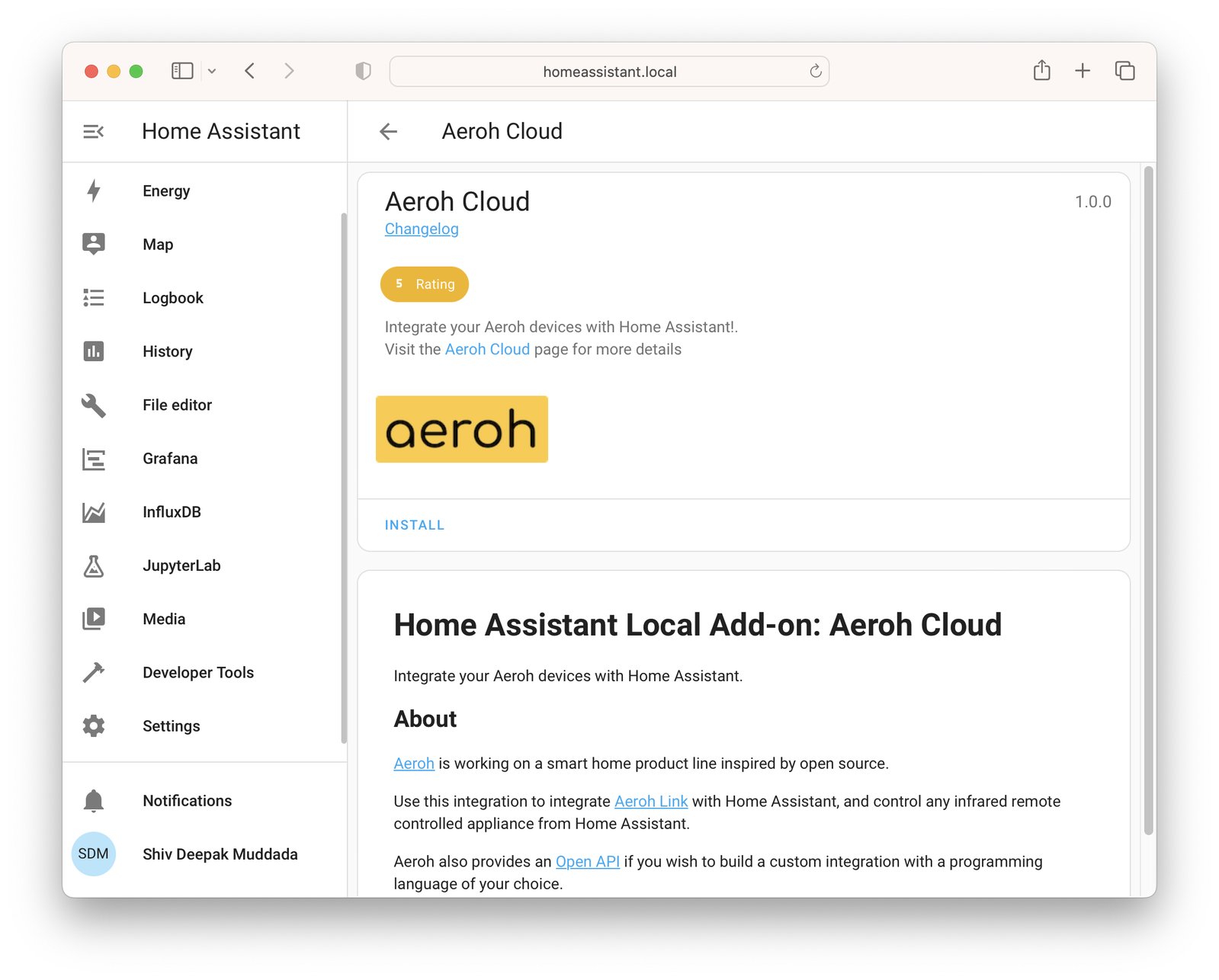 Aeroh Link + Home Assistant