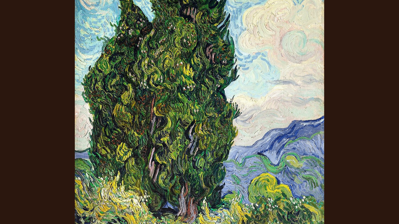 Cypresses by Vincent Van Gogh