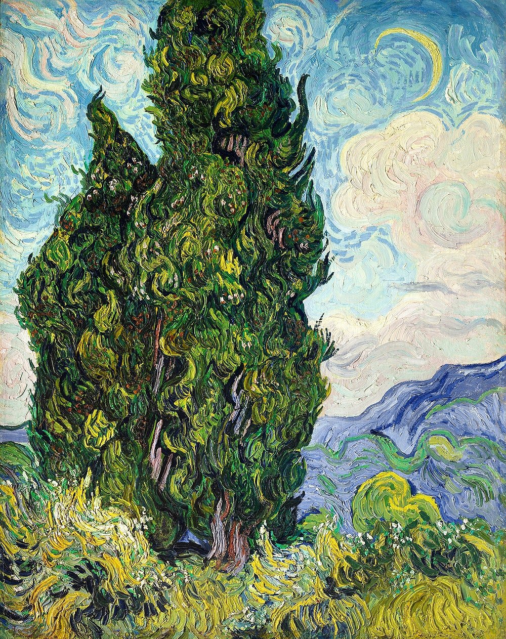 Cypresses by Vincent Van Gogh