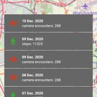 Screenshot showing marker data from a fitness routine