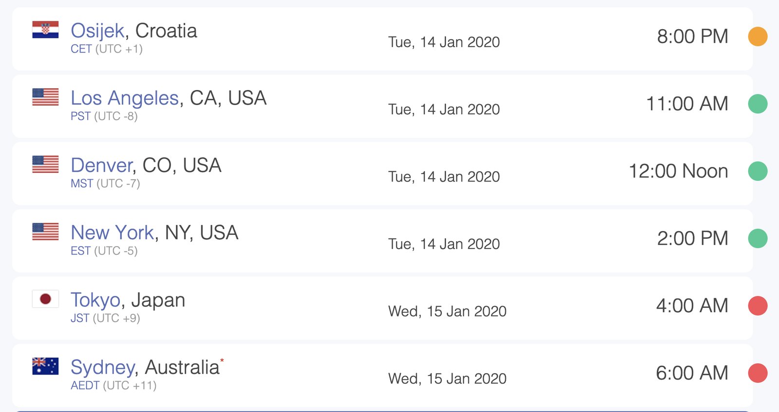 Time Zones