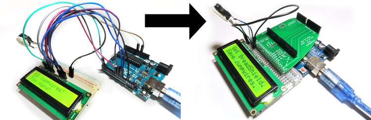 Connecting Arduino Uno to a HD44780 display, in jump wires. vs. in BreadShield