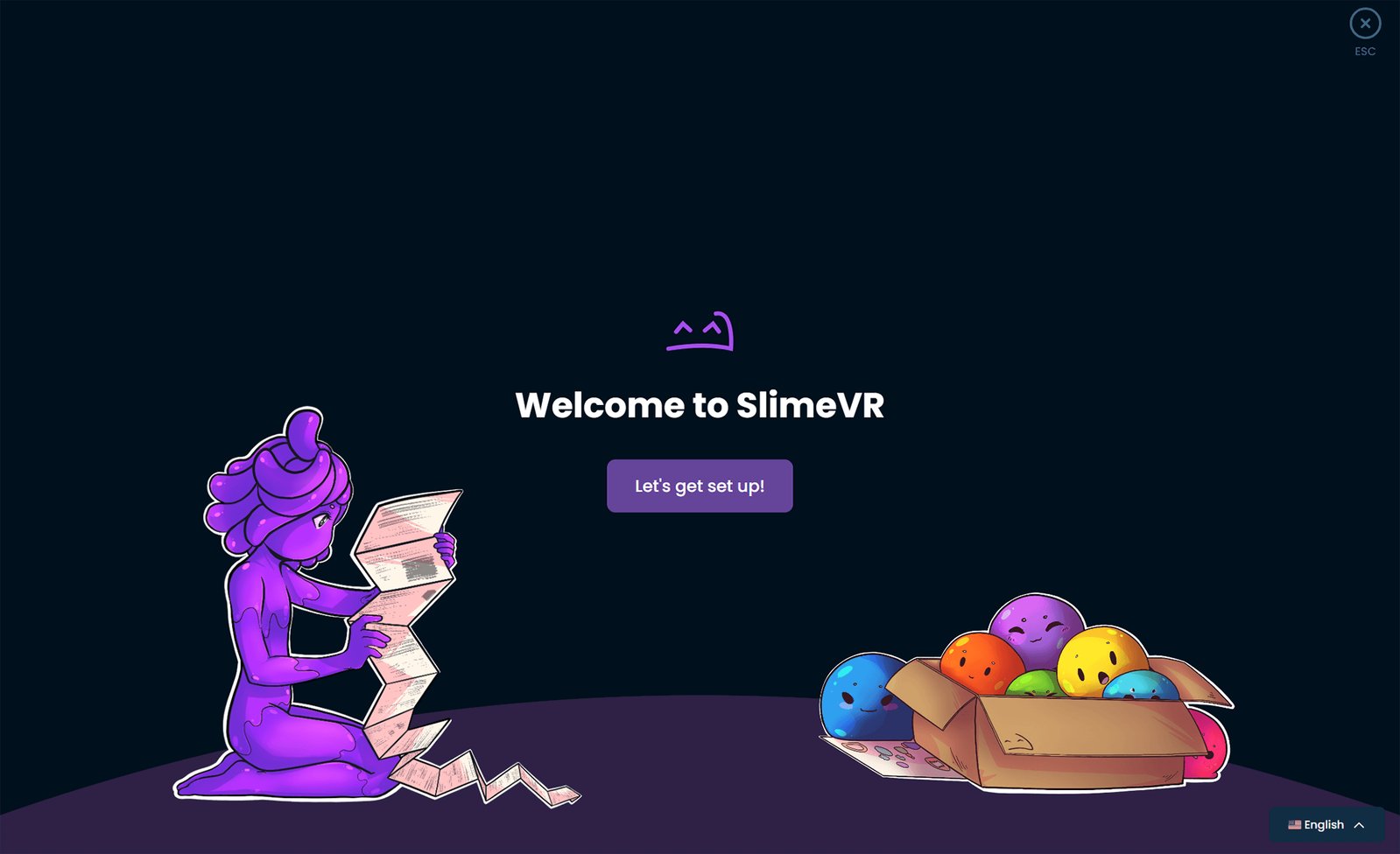 Opening screen of the setup wizard
