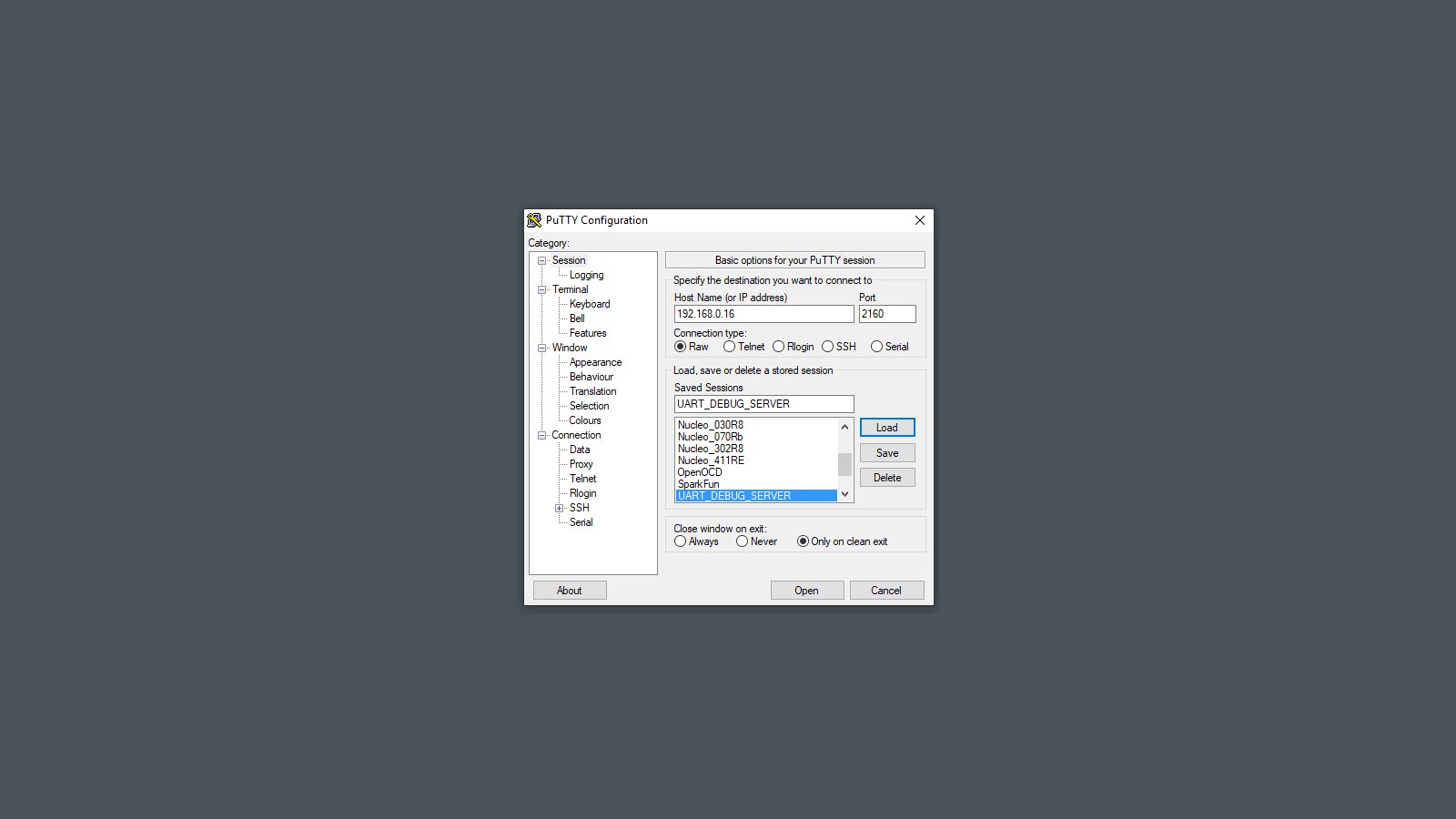 PuTTY Config