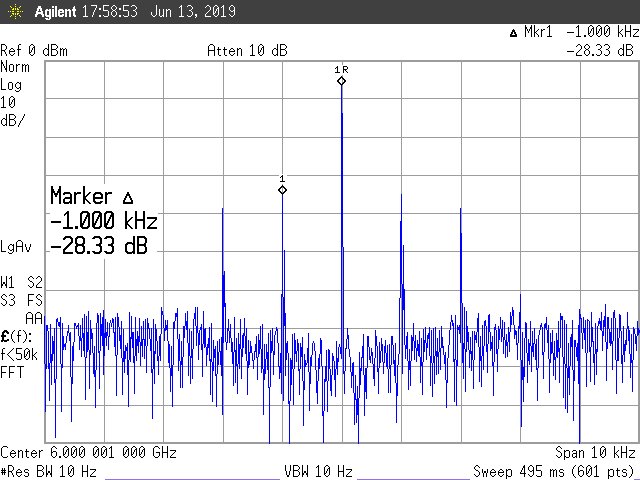 ADF5355 Eval Board Integer Boundary Spurs @ Fout: 6.000001GHz (6GHz + 1kHz)