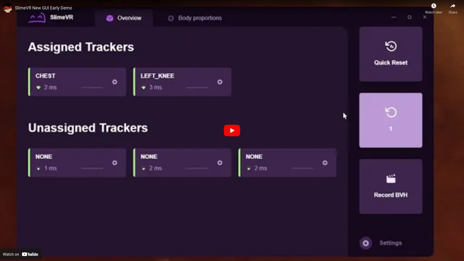 SlimeVR GUI demo